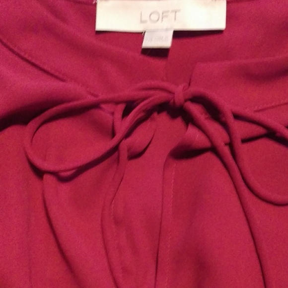 Loft,Ann Taylor Loft Maroon Cold Shoulder Top - Picture 4 of 5